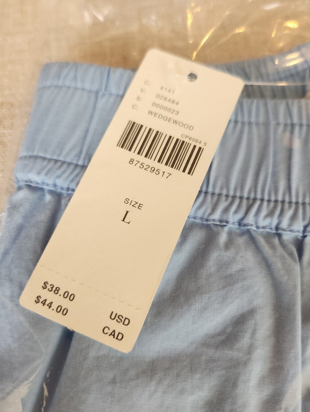 Anthropologie Wren Cotton Boxer Shorts in Wedgewood Blue Size Large - Picture 6 of 12